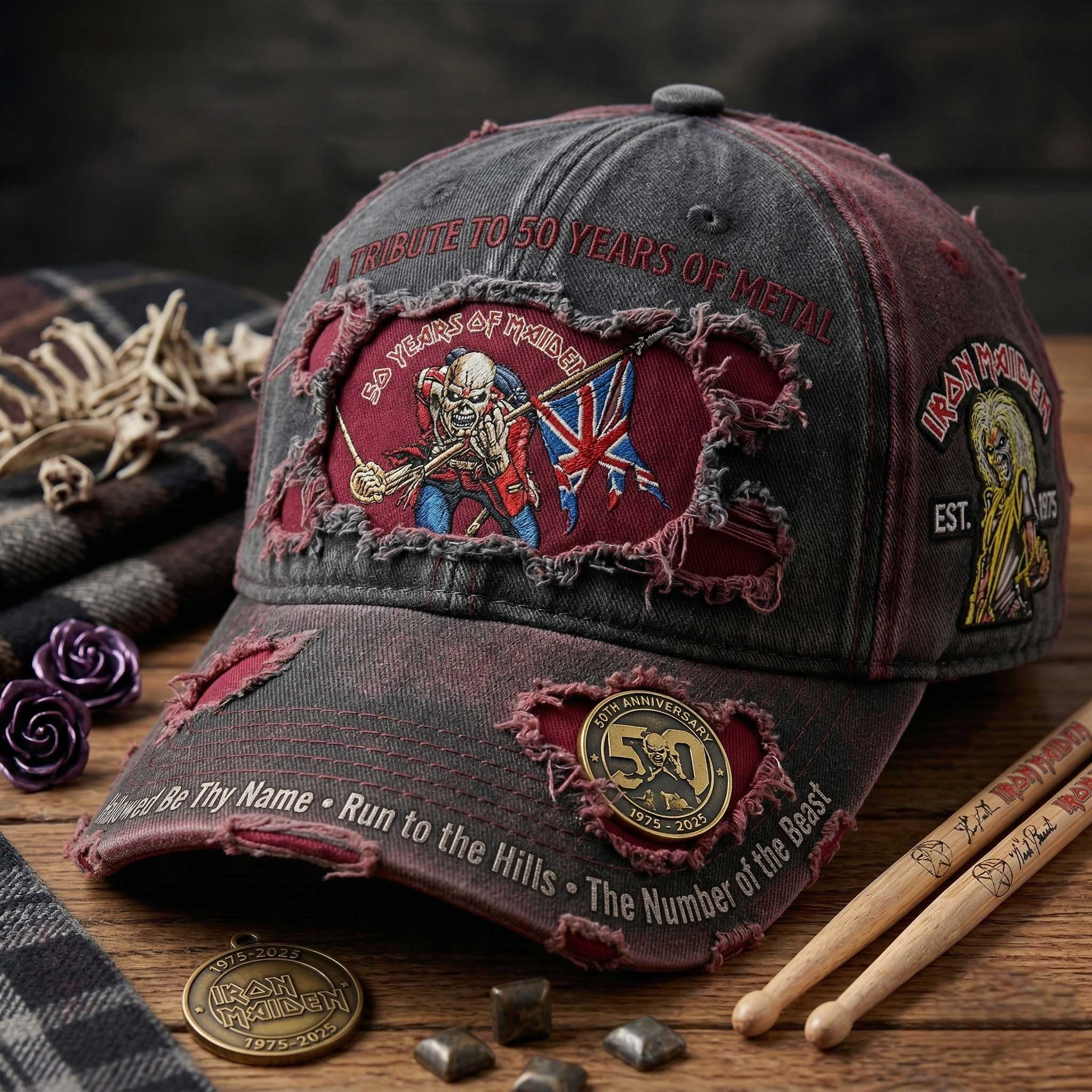 🎸 Iron Maiden 50th Anniversary Cap – Celebrate 50 Years of Metal!
